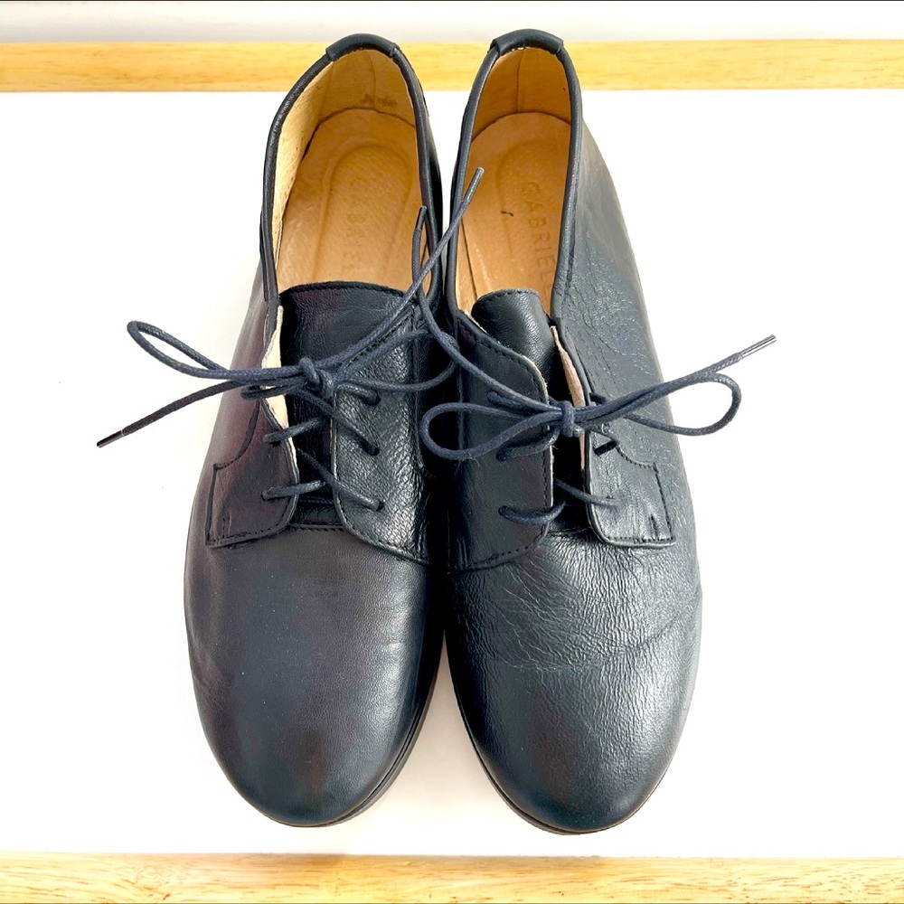 Gabriella Black Leather Platform Shoes